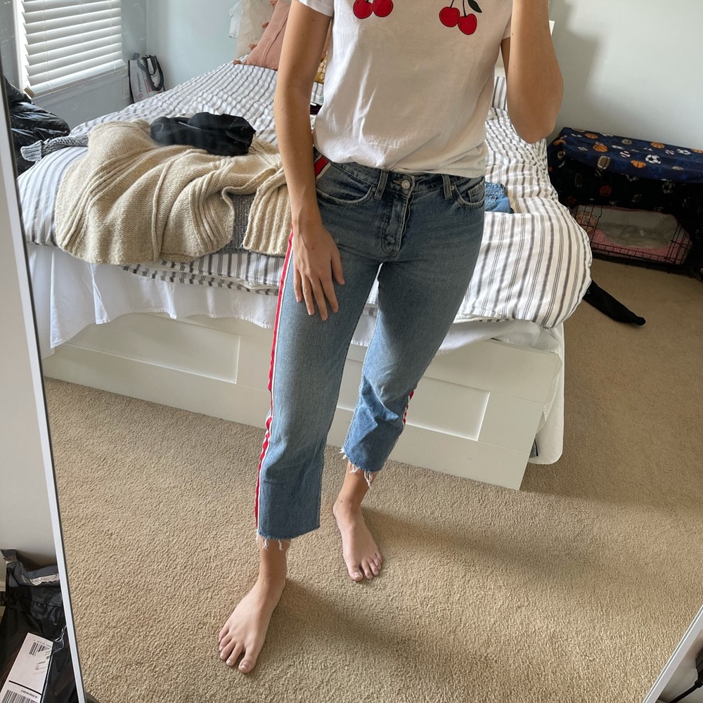 Zara high rise, lose fit jeans